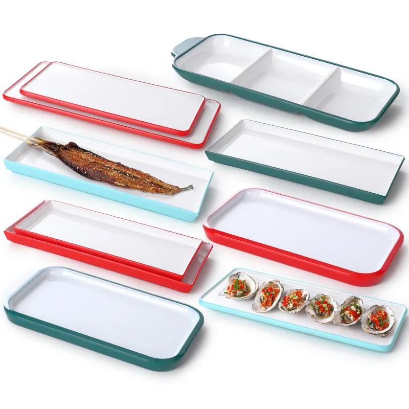 Goedkoper Aangepast Logo/Logo Rechthoekig Melane Serviesgoed Sushi Bord Dessertplaat Noordelijke Dinerplaat Set Populair