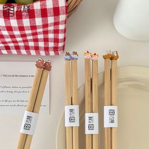 Palillos de Bambú Yuanjin de 24 cm con Diseño Navideño de Dibujos Animados para Uso Doméstico - Product Image 1