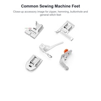 Kit de 32 pieds-de-biche en acier pour machine à coudre, avec feuille de guidage et boîte de rangement pour accessoires à tige basse, aiguilles incluses, emballage export