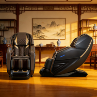 Home-Office 3D Ganzkörper-Massagesessel mit Schwerelosigkeitsfunktion, SL-Track-Design, Multifunktionales Automatisches Massageprogramm für Füße und Taille, ABS+PU