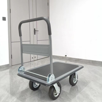 Carretilla de Plataforma Plegable Portátil con Ruedas de Goma Resistentes al Desgaste de 8 Pulgadas, Carro de Transporte de Mercancías de Alta Resistencia