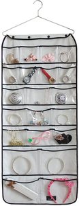 ชุดออแกไนเซอร์แขวนตู้เสื้อผ้าแบบพับได้สองด้าน 42 ช่อง ทำจาก PVC สีขาว สำหรับจัดเก็บอุปกรณ์สำนักงาน ห้องน้ำ หรืออุปกรณ์จัดงานปาร์ตี้ - Product Image 2