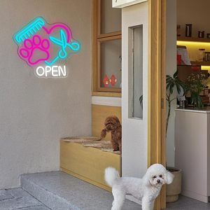 Enseigne néon LED dimmable pour animalerie, alimentée par USB, lumière d'ambiance, décoration de vitrine, indicateur de rue, personnalisable - Product Image 4