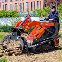 Mini-chargeuse compacte Derette XC1100, 25 ch, moteur diesel Kubota, pour accessoires de grappin rotatif pour bois