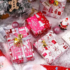 Wrapping Paper Roll 17x120 Inch 3 Red White Christmas Designs Double Sided Recyclable Gift Craft Packaging - Product Image 5