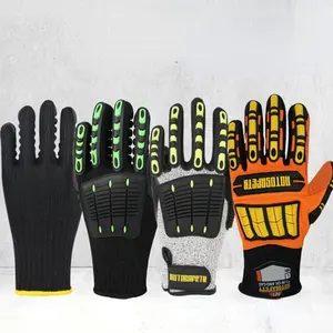 Tpr耐衝撃性防振guantes de impacto産業用保護整備士重い作業用安全手袋