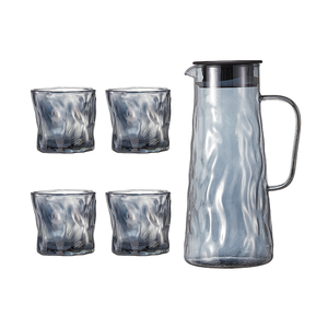 Ensemble de 5 carafes en verre résistant à la chaleur de 1,5 L, <span class=keywords><strong>carafe</strong></span> en <span class=keywords><strong>cristal</strong></span> avec électrodéposition, vente en gros pour cadeaux personnalisés - Product Image 1