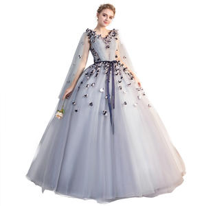 Elegante <span class=keywords><strong>abito</strong></span> da sera con scollo a v a maniche lunghe <span class=keywords><strong>in</strong></span> <span class=keywords><strong>Tulle</strong></span> <span class=keywords><strong>nero</strong></span> - Product Image 5