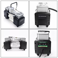 Compresseur d'air portable 12V pour réparation de pneus de voiture, double cylindre, gonfleur de pneus, kit de réparation automobile