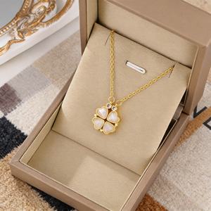 Collar de Acero Inoxidable Chapado en Oro de 18k Que No Se Deslustra, con Colgante de Cruz, Corazón y Mariposa con Circonitas, Collar de Perlas para Mujer, Regalo de Joyería - Product Image 3