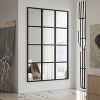 Espejo de ventana francés de Metal de rejilla, espejo rectangular de pared para sala de estar, ventanas de hierro forjado, espejo de pared, Espejo Spiegel