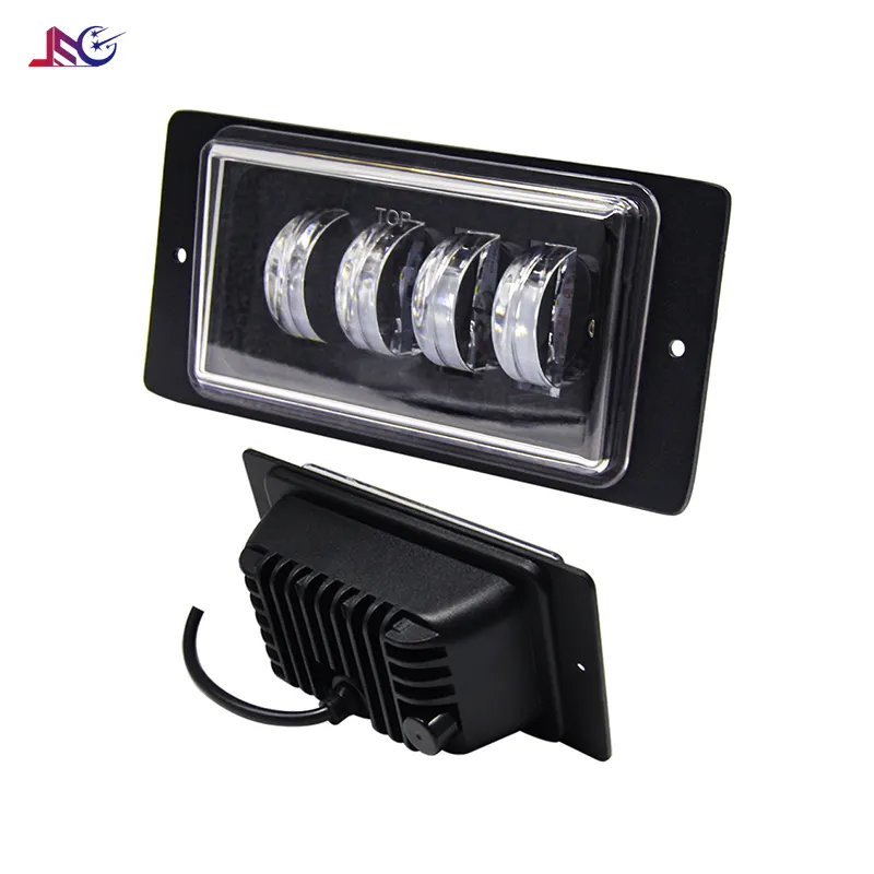 Lada cuadrado 40W LED faro blanco amarillo Angel Eyes LED niebla/luces de conducción 6 pulgadas LED luz de trabajo para Kamaz LADA Niva Jeep