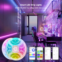 SIXWGH Tuya Smart WiFi & Zigbee RGBW Bulb 5050RGB 2835 putih kontrol aplikasi sinkronisasi musik IP65 tahan air meja potong fleksibel rumah