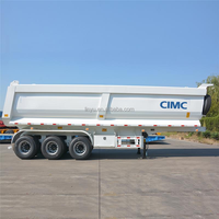 CIMC LINYU 3 essieux 40CBM remorque benne arrière hydraulique remorque à benne basculante en acier robuste pour le Transport d'équipement minier