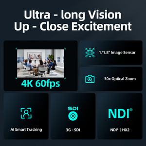 Caméra PTZ Super Téléobjectif Professionnelle 4K 60fps avec <span class=keywords><strong>Zoom</strong></span> Optique 30X MC630 - Vidéoconférence UHD Longue Portée et Streaming en Direct - Product Image 4
