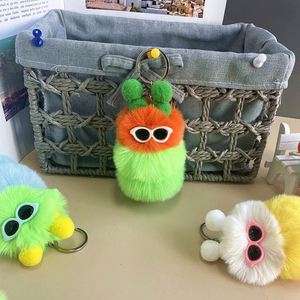 Nouveau porte-clés mignon en forme de chenille, pendentif de sac en peluche de dessin animé, petit cadeau créatif pour voiture - Product Image 6