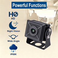 Cámara de Visión Lateral Externa AHD 1080P, Gran Angular de 165 Grados, Antivandálica, Impermeable IP69K, Visión Nocturna Inteligente con Infrarrojos
