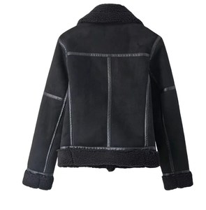 Runwaylover 2370 lông cổ áo 2023 phụ nữ ưa thích PU Áo khoác da - Product Image 3