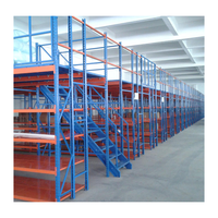 Plateforme de stockage industrielle sur mesure en acier, revêtement époxy, pour entrepôt, avec rayonnage robuste 2/1 niveau, sur mesure