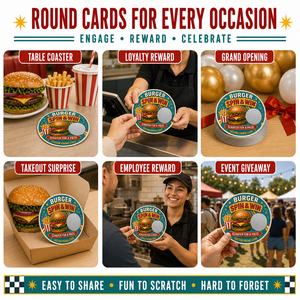 Autocollants de sécurité pour cartes à gratter de haute qualité, personnalisés pour jeux de récompenses sur le thème des burgers, pour les grandes ouvertures et les promotions - Product Image 6