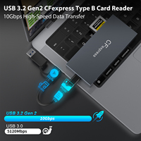Nuevo Adaptador de Tarjeta CFexpress Portátil 2024, USB3.2 de Aluminio, 10 Gbps Gen2 Combo, Lector de Tarjetas CFexpress Externo