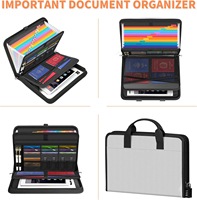 Organizador de archivos de acordeón ignífugo portátil 35 archivos de bolsillo carta A4 caja de expansión carpeta de archivos para documentos de viaje