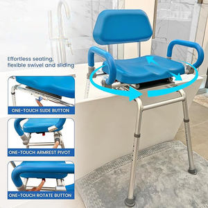 360 °   <span class=keywords><strong>Chaise</strong></span> de <span class=keywords><strong>douche</strong></span> pivotante réglable avec accoudoirs <span class=keywords><strong>pour</strong></span> personnes âgées, <span class=keywords><strong>chaise</strong></span> de <span class=keywords><strong>douche</strong></span> médicale roulante <span class=keywords><strong>pour</strong></span> handicapés, dossier amovible - Product Image 2