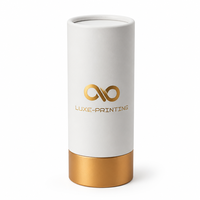 Emballage en tube rond en carton écologique pour les soins de la peau, les parfums, les cadeaux avec logo personnalisé en estampe dorée