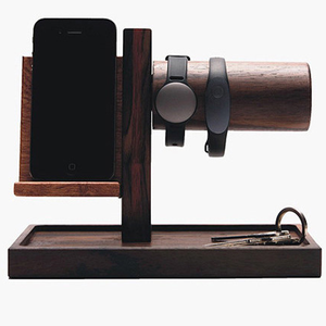 นาฬิกาไม้ขาตั้งโทรศัพท์มือถือชั้นเก็บเครื่องประดับแบบตั้งโต๊ะอเนกประสงค์ที่วางโทรศัพท์มือถือที่เก็บเครื่องประดับแบบสร้างสรรค์ชั้นวางเครื่องประดับ - Product Image 1