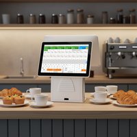 Caisse enregistreuse POS à double écran, processeur Intel, système d'exploitation Windows, garantie 1 an, tout-en-un pour restaurants et supermarchés
