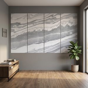 Panneaux muraux décoratifs intérieurs en pierre naturelle flexible, design abstrait gris pour la décoration moderne de la maison - Product Image 1