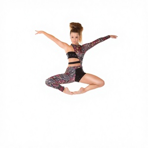 Jazz <strong>Unitard</strong> Black Animal Print Teen Girl Dress Costumes <strong>Unitard</strong> Women Training Dancewear - Product Image 1