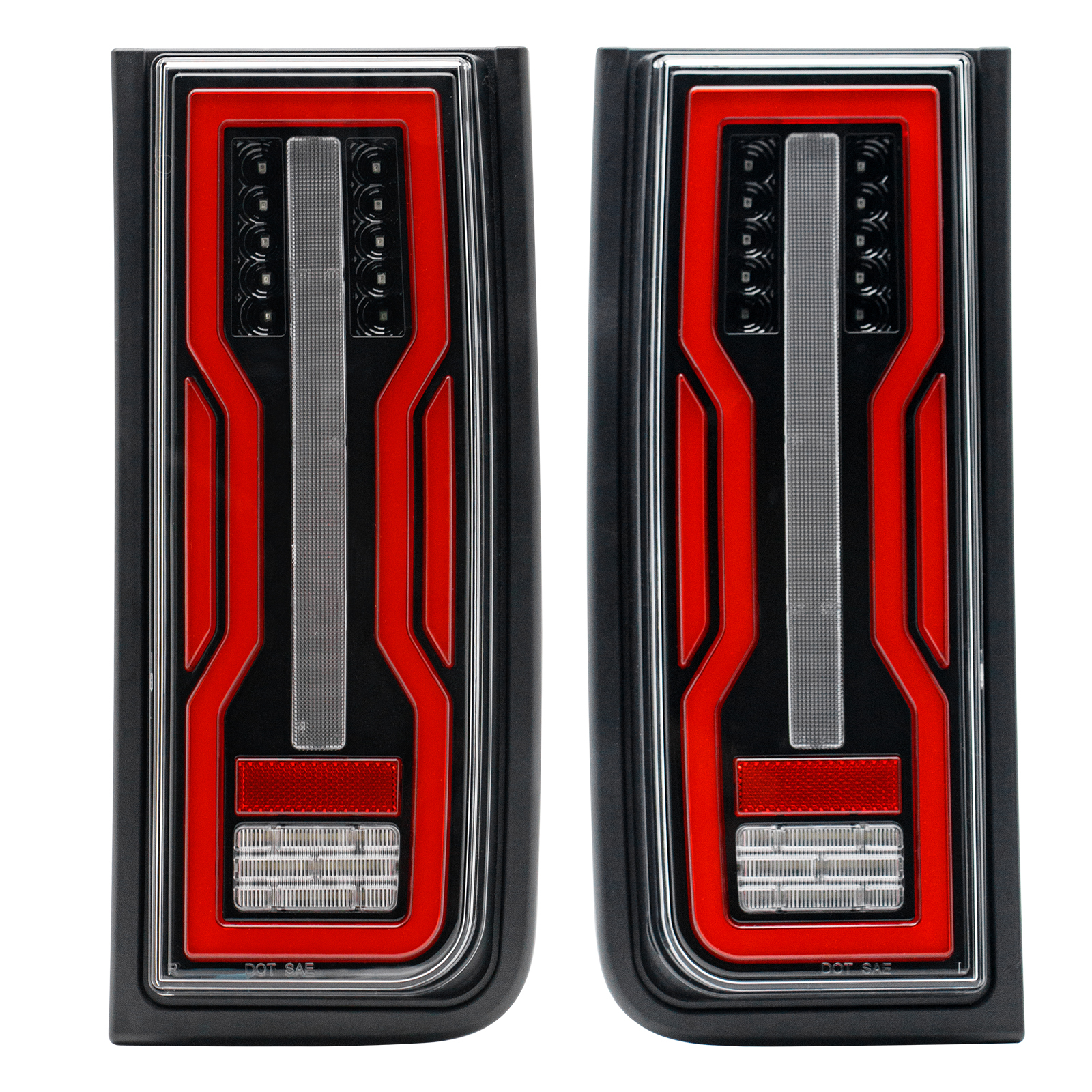 Chrome LED Rear Bumper Tail Light Set For 2005-2009 Hummer H2 - Left & Right Pair 6 thumbnail image