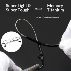 Lunettes de lecture <span class=keywords><strong>progressives</strong></span> multifocales intelligentes à zoom intelligent, à changement de couleur, carrées, en titane, avec mémoire, anti-lumière bleue, verres gris - Product Image 4