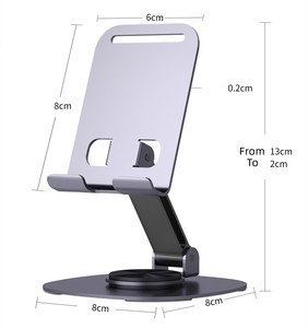 Xách tay nhôm hoàn toàn có thể gập lại góc có thể điều chỉnh 360 bàn xoay điện thoại di động đứng chủ - Product Image 5