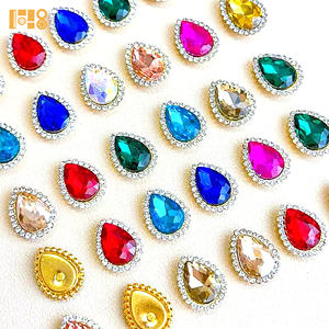 Couleur mélangée verre griffe diamant gouttelettes tournesol cousu à la main <span class=keywords><strong>strass</strong></span> bricolage vêtements correspondant Design en gros - Product Image 3