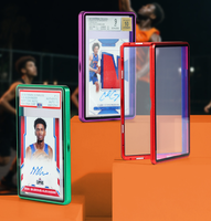 Kotak Display Kartu Bergradasi Magnetik Anti UV dari Logam dengan Pelindung Plastik untuk Kartu Trading, Kartu Olahraga, BGS, TCG, PSA, dan Tempat Kartu