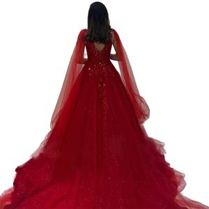 Vestidos de Fiesta LY-PD0286 para Niña, Vestido de Noche con Bordado de Encaje, Vestido de Línea A con Mangas Abullonadas, Vestido Formal - Product Image 4