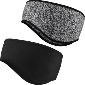 Bandeau de sport respirant en polyester et coton, noir et gris à motifs, pour activités de plein air - Product Image 1