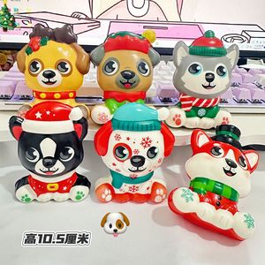 Juguetes de peluche de perro de dibujos animados navideños de 10.5 cm, juguete suave de TPE para aliviar el estrés para niños, regalo decorativo - Product Image 1