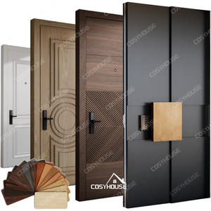 Porte d'entrée en bois de style européen, porte extérieure/intérieure de luxe, isolation thermique extérieure, taille et couleur personnalisées pour villa - Product Image 5