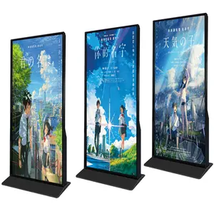 65 Inch Vloerstandaard Lcd Touchscreen Totem Video Vloer Stand Informatie Kiosk Digital Signage Kiosk Reclame Scherm