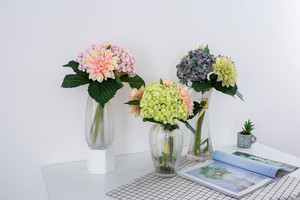 Nuevo diseño al por mayor 3D Dahlia plantas artificiales <span class=keywords><strong>de</strong></span> seda artificial flores para boda decoración del hogar - Product Image 3