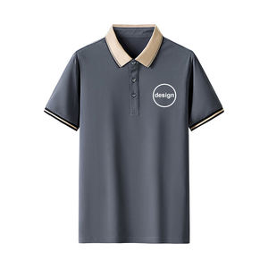 Polo classique slim fit à col contrastant et manches courtes pour homme – Vêtement de sport et d'affaires – Blanc – Vente en gros - Product Image 6