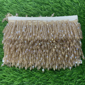 Flecos de Cristal Colgantes de 5 cm de Ancho, Adorno de Borlas con Cuentas Pesadas para Cortinas, Decoración del Hogar, Disfraces de Danza, Vestidos de Fiesta, 1 yarda - Product Image 1