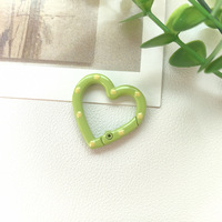 Pendentif porte-clés cœur créatif DIY en forme de cœur, boucle à ressort 3D, peinture couleur bonbon, pour sac