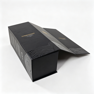 Manufacturer-Sourced Custom One-Piece Oversized Folding Gift <b>Box</b> Pure Black with Full Magnet for Candles Logo Hot Stamping - Product Image 4
