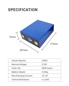 100% Original <span class=keywords><strong>3</strong></span>.2V 334Ah LF334 Sel Baterai LiFePO4 Kelas A untuk Penyimpanan Energi Surya RV EV UPS Paket Baterai Golf Cart - Product Image 4