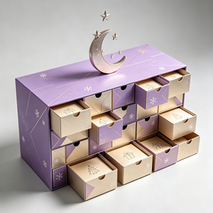 Caja de Calendario de Adviento de Lujo con Logotipo Personalizado - <span class=keywords><strong>Cuenta</strong></span> Regresiva de Navidad de 24 Días con Decoración de Árbol 3D y Logotipo Personalizado - Product Image 2