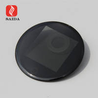 Disesuaikan bentuk bulat kaca Tempered 5% transparan layar Panel sentuh kaca